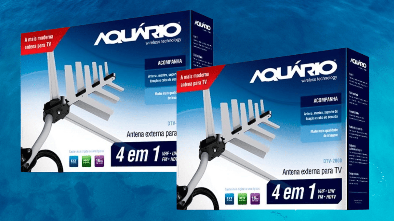Antena Aquario DTV-2000 em uso